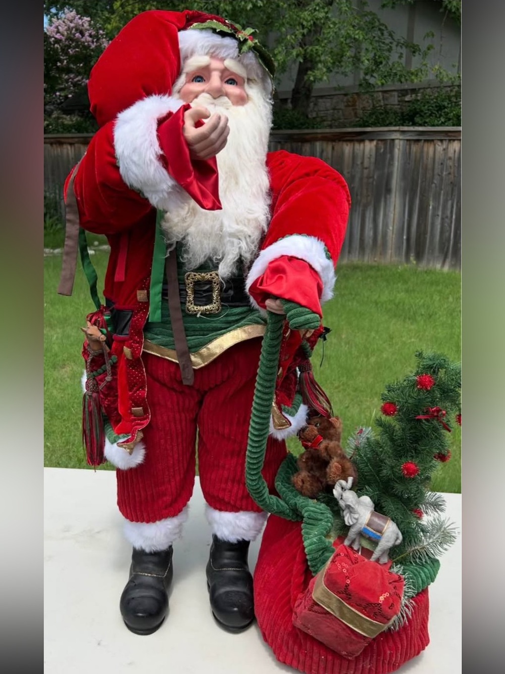 Mark Roberts Red and Green Santa with Gift Sack